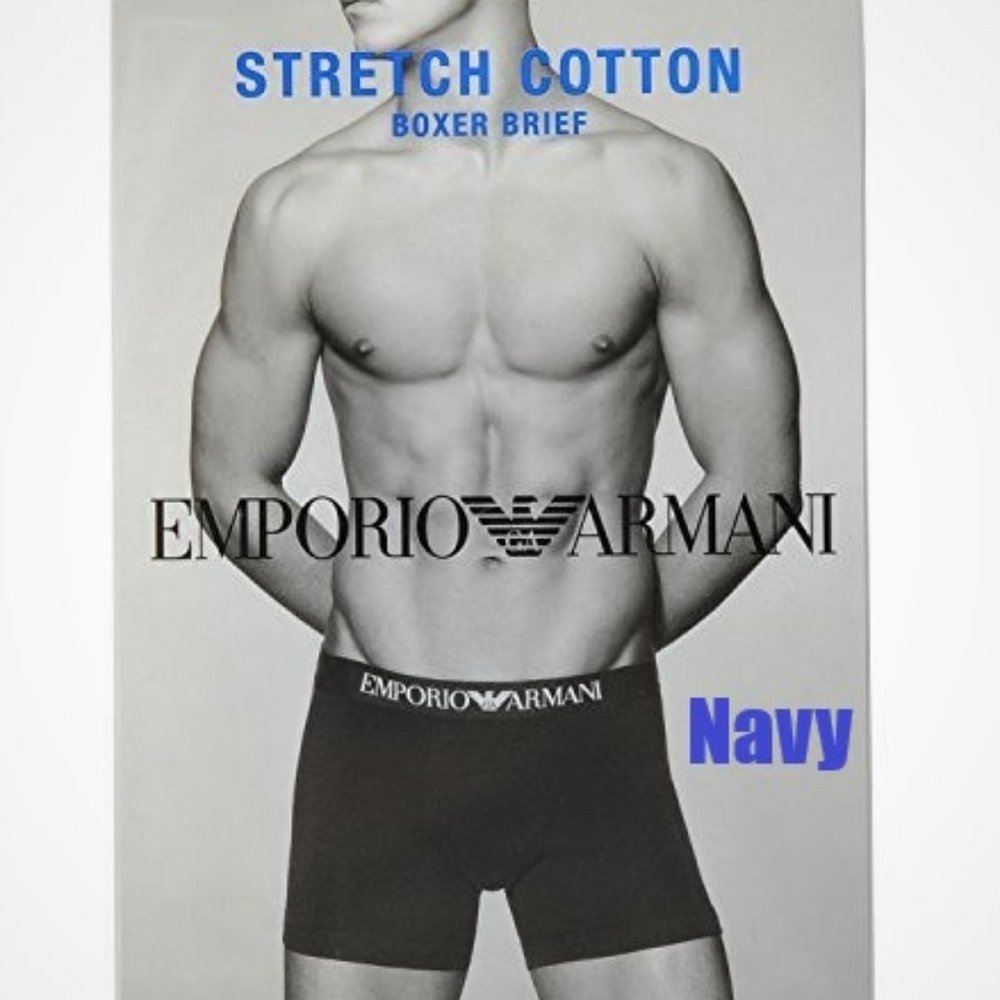 Emporio Armani Stretch Cotton Boxer Brief: Navy